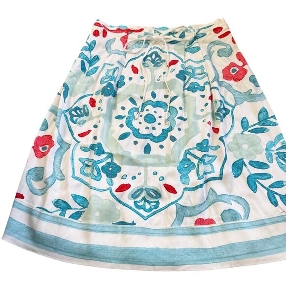 Ann Taylor LOFT Watercolor Floral Drawstring Skirt Size 10 NEW Whisper White - Picture 5 of 15